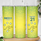 Australian Kangaroo Lawn Bowls Custom Skinny Tumbler Aussie Minimalist Style - Aussie Hoodie