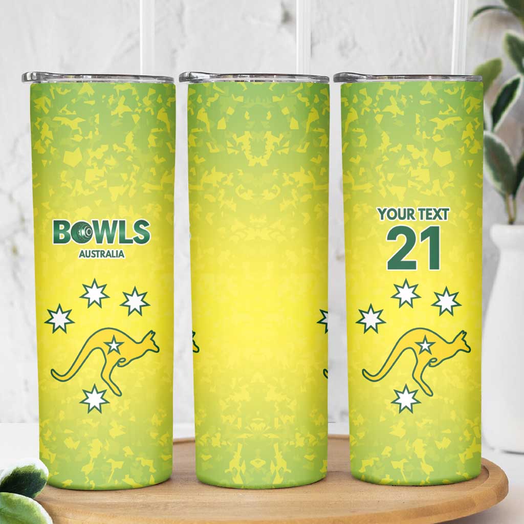 Australian Kangaroo Lawn Bowls Custom Skinny Tumbler Aussie Minimalist Style - Aussie Hoodie