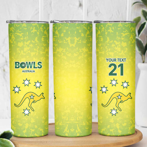 Australian Kangaroo Lawn Bowls Custom Skinny Tumbler Aussie Minimalist Style - Aussie Hoodie