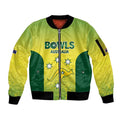 Australian Kangaroo Lawn Bowls Custom Sleeve Zip Bomber Jacket Aussie Minimalist Style - Aussie Hoodie
