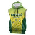 Australian Kangaroo Lawn Bowls Custom Sleeveless Hoodie Aussie Minimalist Style - Aussie Hoodie