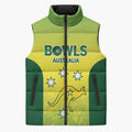 Australian Kangaroo Lawn Bowls Custom Sleeveless Puffer Jacket Aussie Minimalist Style - Aussie Hoodie