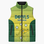Australian Kangaroo Lawn Bowls Custom Sleeveless Puffer Jacket Aussie Minimalist Style - Aussie Hoodie