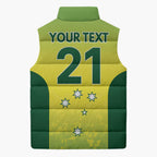 Australian Kangaroo Lawn Bowls Custom Sleeveless Puffer Jacket Aussie Minimalist Style - Aussie Hoodie