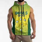Australian Kangaroo Lawn Bowls Custom Sleeveless Zip Hoodie Aussie Minimalist Style LT9
