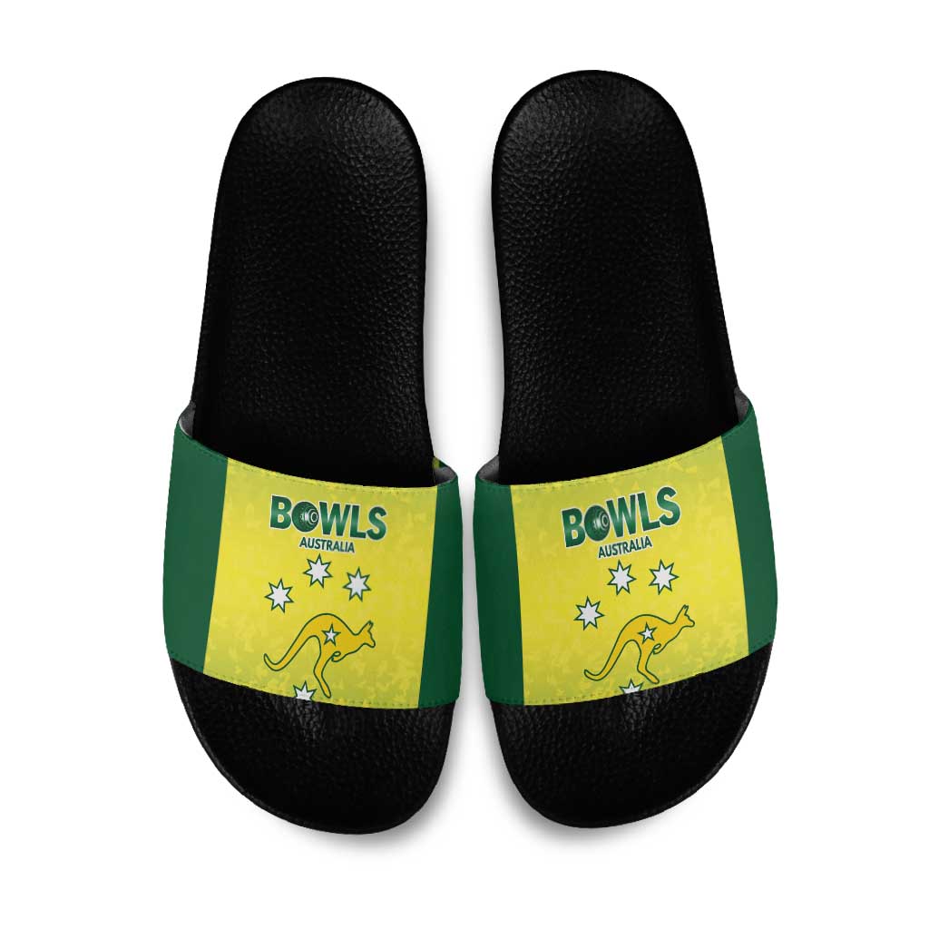 Australian Kangaroo Lawn Bowls Slide Sandals Aussie Minimalist Style - Aussie Hoodie