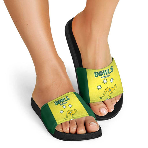 Australian Kangaroo Lawn Bowls Slide Sandals Aussie Minimalist Style - Aussie Hoodie