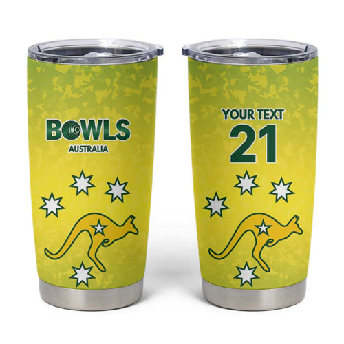 Australian Kangaroo Lawn Bowls Custom Tumbler Cup Aussie Minimalist Style - Aussie Hoodie