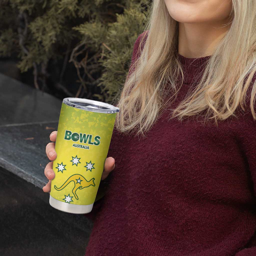 Australian Kangaroo Lawn Bowls Custom Tumbler Cup Aussie Minimalist Style - Aussie Hoodie