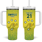 Australian Kangaroo Lawn Bowls Custom Tumbler With Handle Aussie Minimalist Style - Aussie Hoodie
