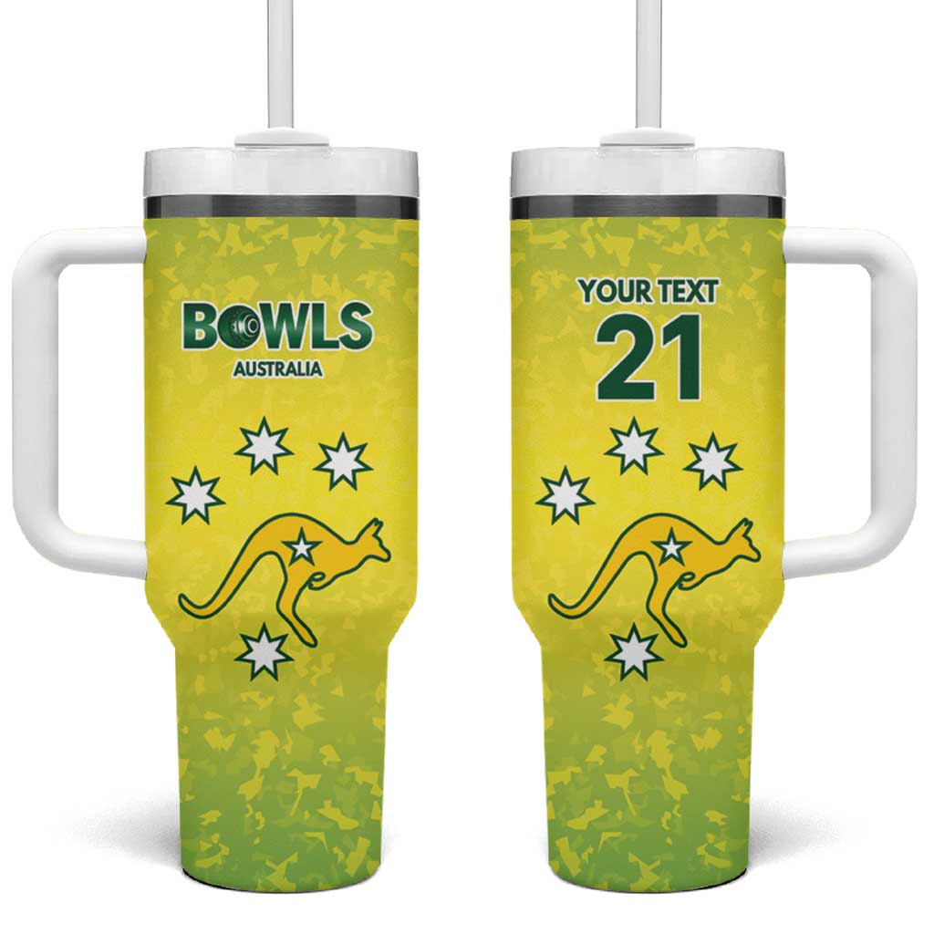 Australian Kangaroo Lawn Bowls Custom Tumbler With Handle Aussie Minimalist Style - Aussie Hoodie