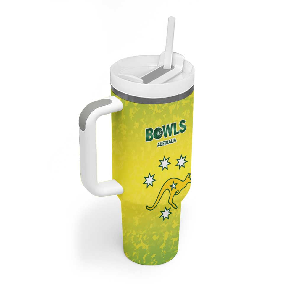 Australian Kangaroo Lawn Bowls Custom Tumbler With Handle Aussie Minimalist Style - Aussie Hoodie