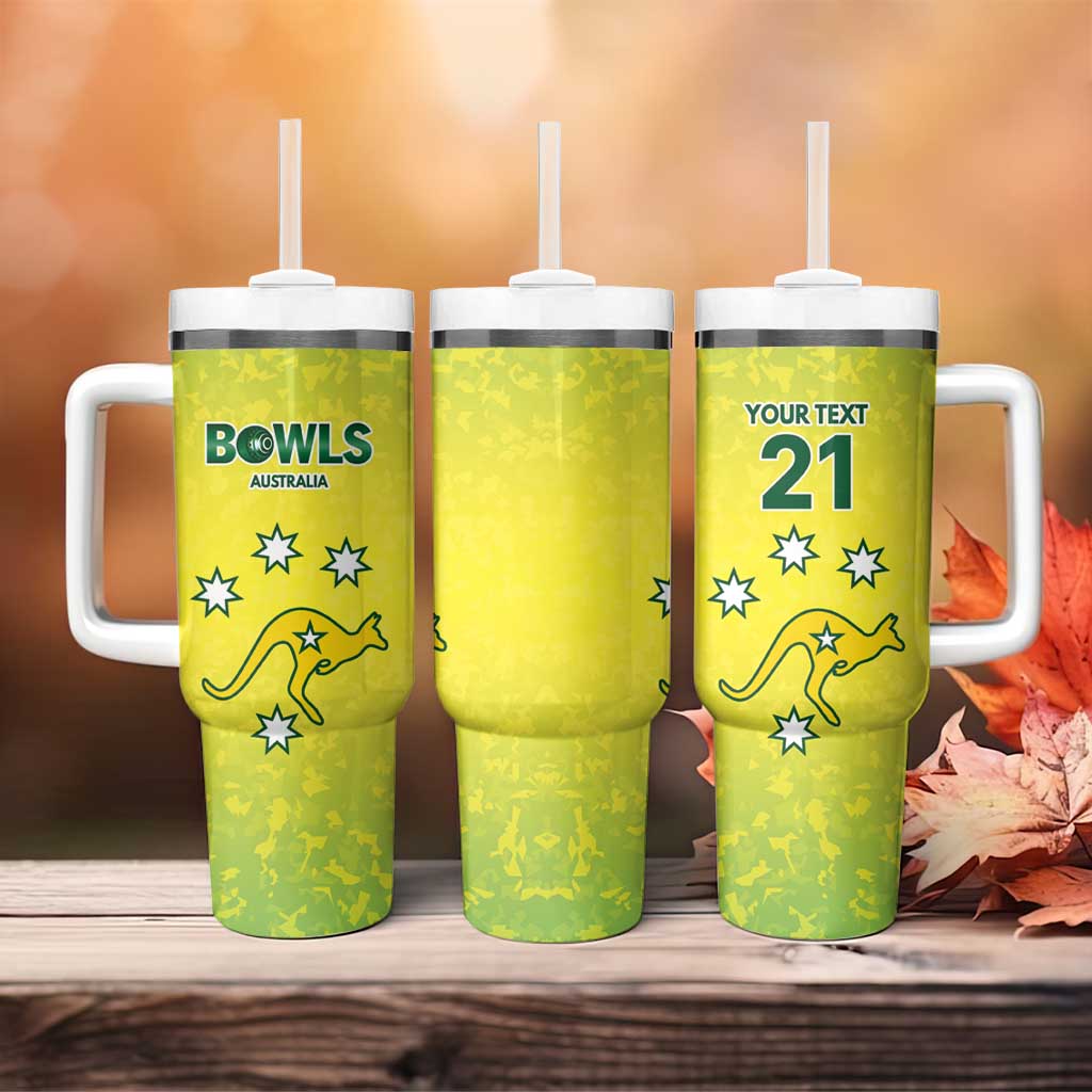 Australian Kangaroo Lawn Bowls Custom Tumbler With Handle Aussie Minimalist Style - Aussie Hoodie