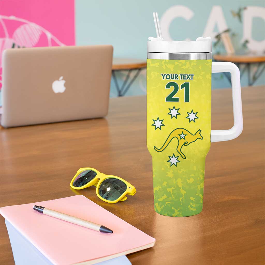 Australian Kangaroo Lawn Bowls Custom Tumbler With Handle Aussie Minimalist Style - Aussie Hoodie