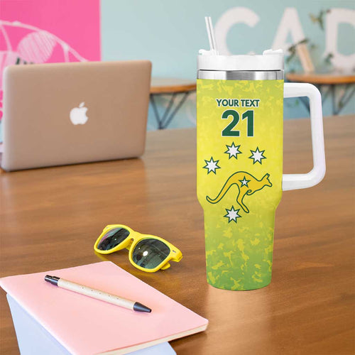 Australian Kangaroo Lawn Bowls Custom Tumbler With Handle Aussie Minimalist Style - Aussie Hoodie