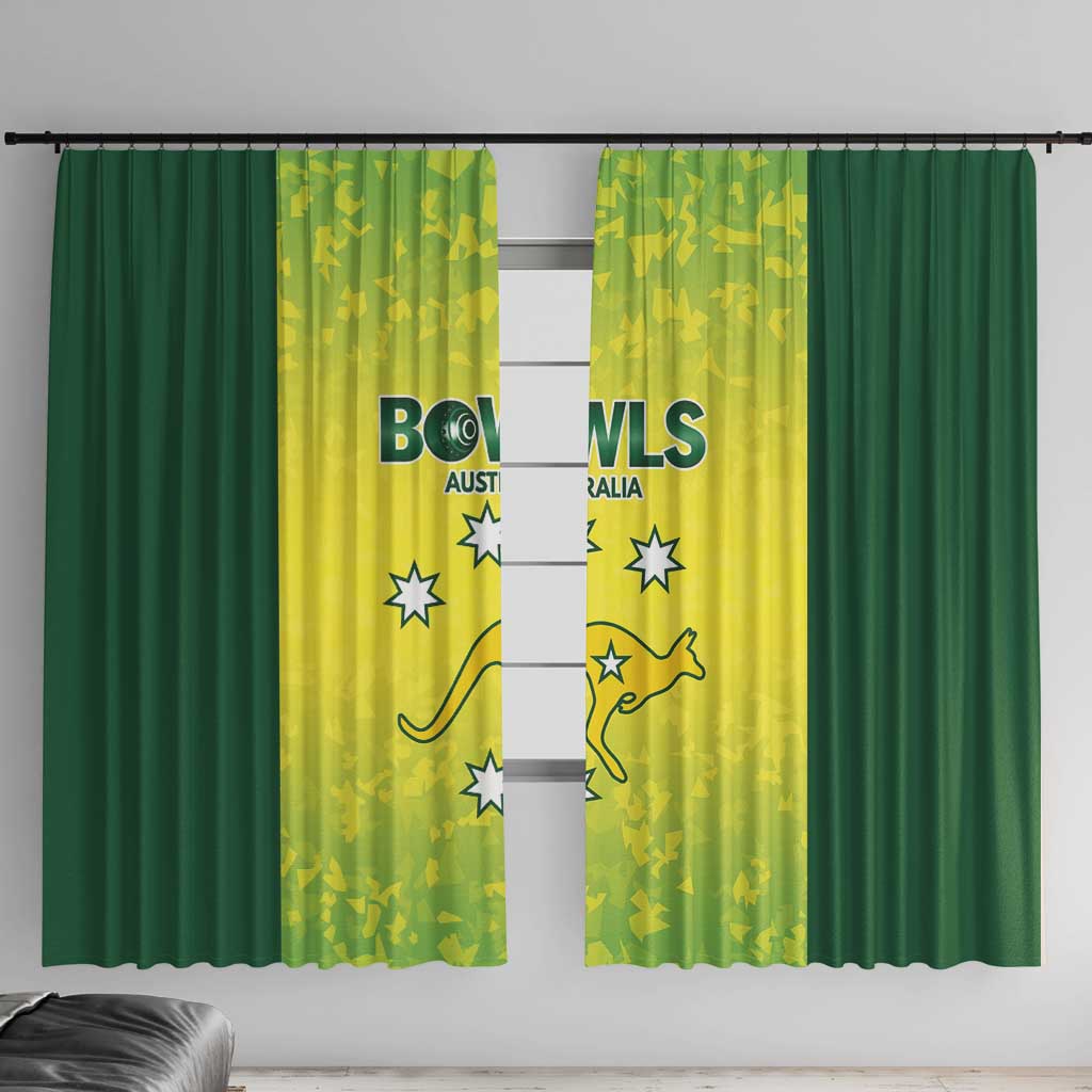 Australian Kangaroo Lawn Bowls Window Curtain Aussie Minimalist Style - Aussie Hoodie