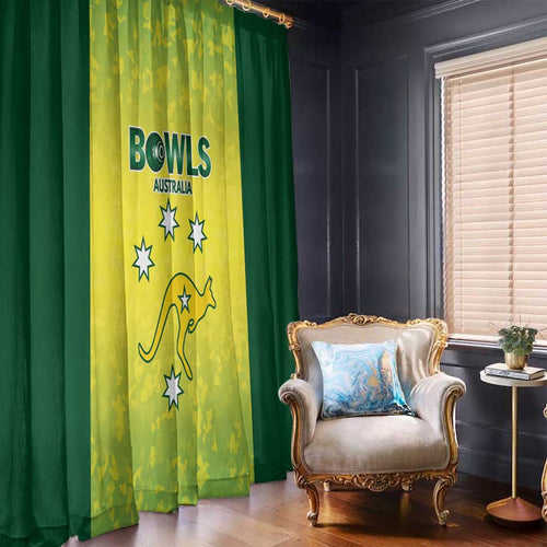 Australian Kangaroo Lawn Bowls Window Curtain Aussie Minimalist Style - Aussie Hoodie