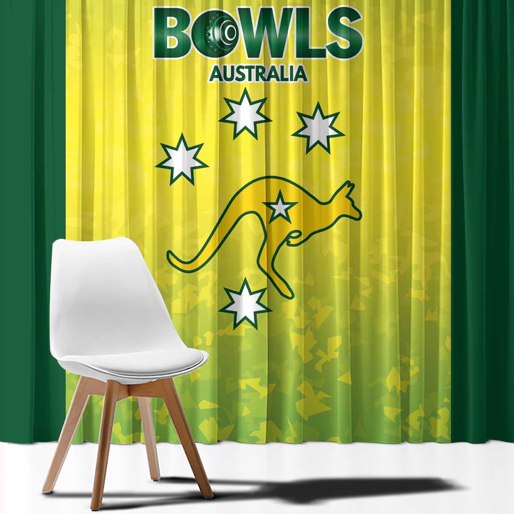 Australian Kangaroo Lawn Bowls Window Curtain Aussie Minimalist Style - Aussie Hoodie
