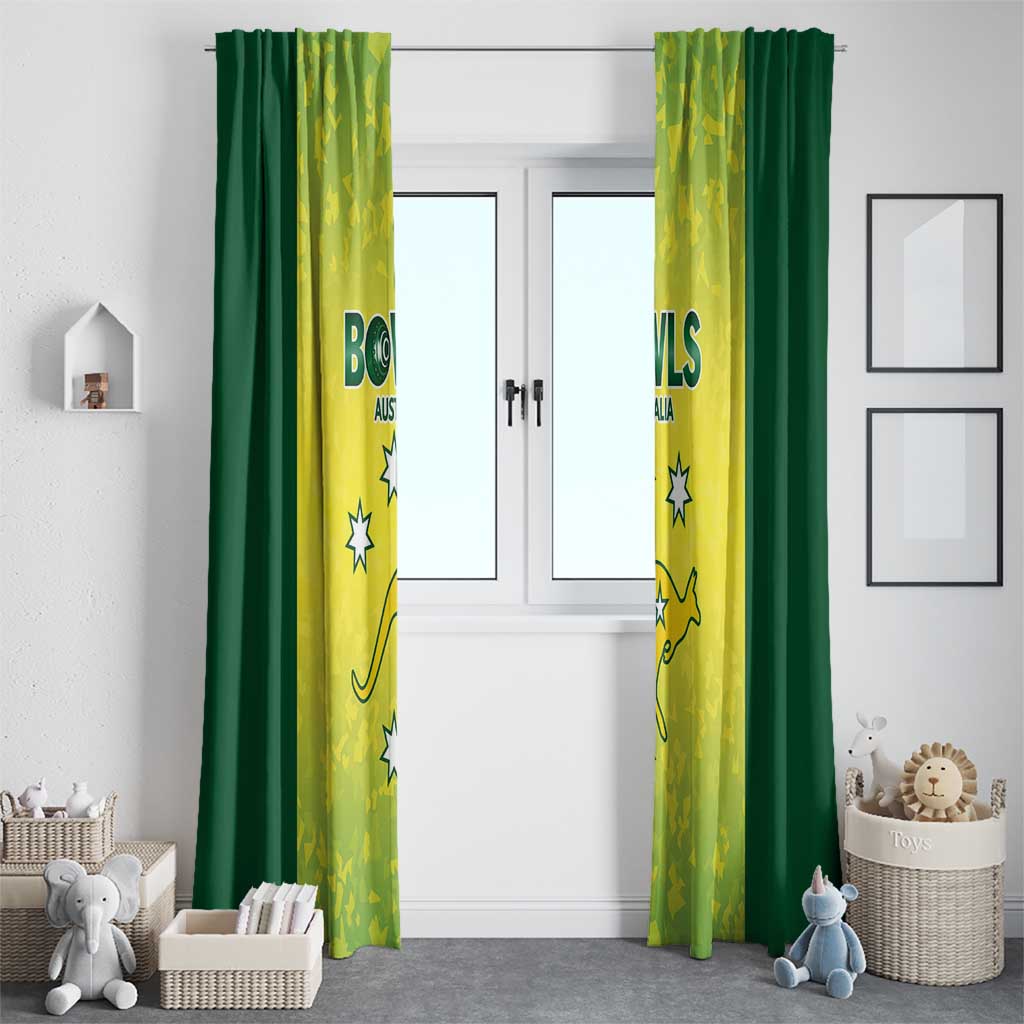 Australian Kangaroo Lawn Bowls Window Curtain Aussie Minimalist Style - Aussie Hoodie