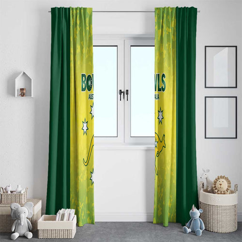 Australian Kangaroo Lawn Bowls Window Curtain Aussie Minimalist Style - Aussie Hoodie