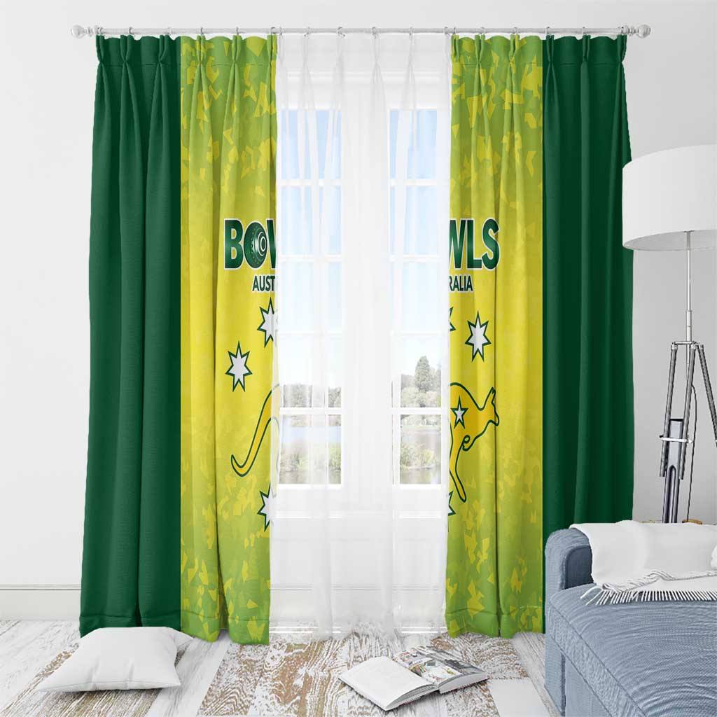 Australian Kangaroo Lawn Bowls Window Curtain Aussie Minimalist Style - Aussie Hoodie