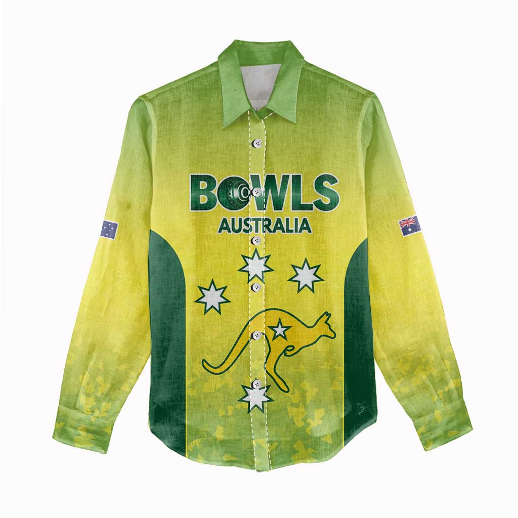 Australian Kangaroo Lawn Bowls Custom Women Casual Shirt Aussie Minimalist Style - Aussie Hoodie