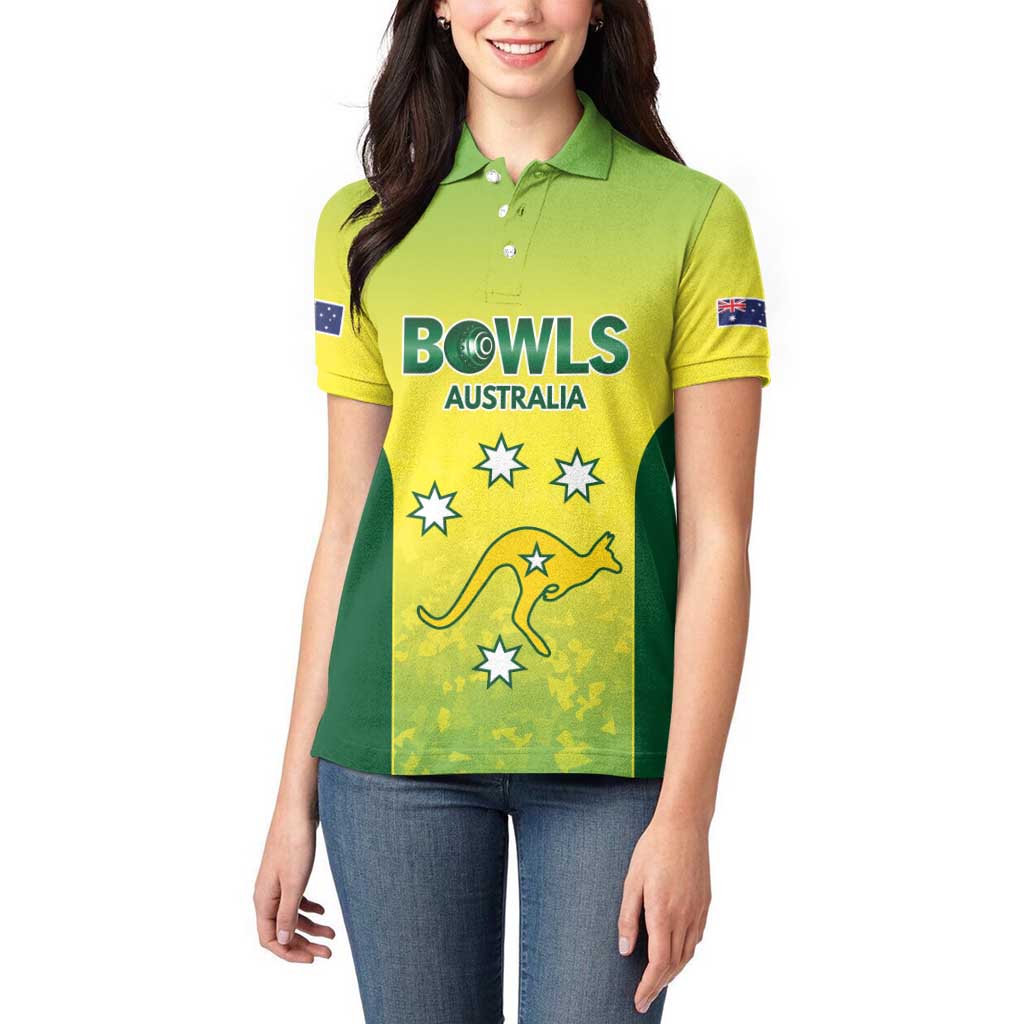 Australian Kangaroo Lawn Bowls Custom Women Polo Shirt Aussie Minimalist Style - Aussie Hoodie