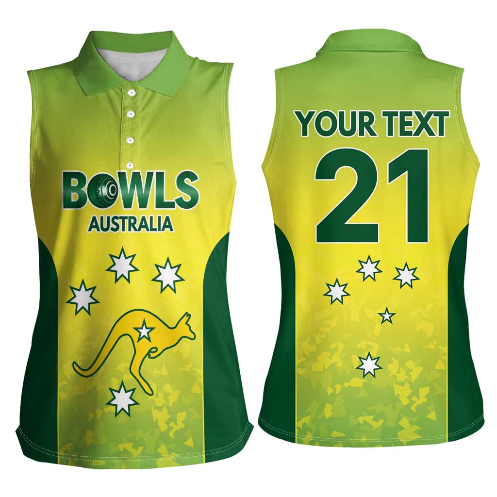 Australian Kangaroo Lawn Bowls Custom Women Sleeveless Polo Shirt Aussie Minimalist Style - Aussie Hoodie