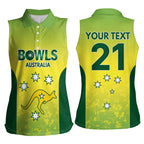 Australian Kangaroo Lawn Bowls Custom Women Sleeveless Polo Shirt Aussie Minimalist Style - Aussie Hoodie