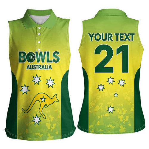 Australian Kangaroo Lawn Bowls Custom Women Sleeveless Polo Shirt Aussie Minimalist Style - Aussie Hoodie