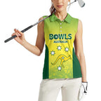 Australian Kangaroo Lawn Bowls Custom Women Sleeveless Polo Shirt Aussie Minimalist Style - Aussie Hoodie