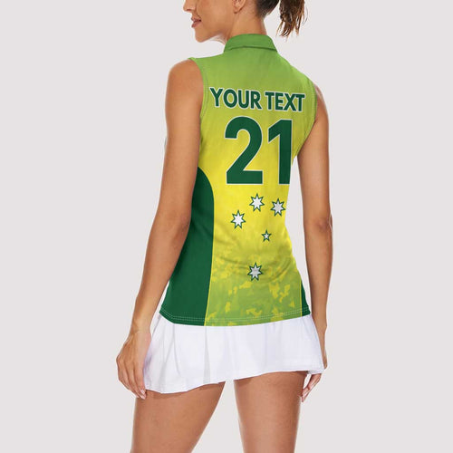 Australian Kangaroo Lawn Bowls Custom Women Sleeveless Polo Shirt Aussie Minimalist Style - Aussie Hoodie