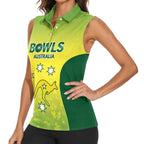 Australian Kangaroo Lawn Bowls Custom Women Sleeveless Polo Shirt Aussie Minimalist Style - Aussie Hoodie
