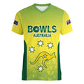 Australian Kangaroo Lawn Bowls Custom Women V-Neck T-Shirt Aussie Minimalist Style - Aussie Hoodie