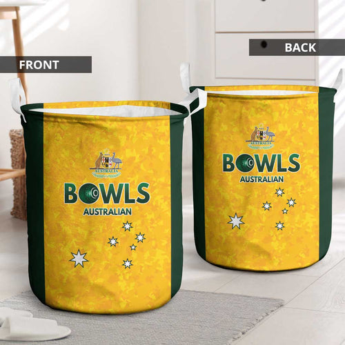 Australian Lawn Bowls Laundry Basket Aussie Minimalist Style - Aussie Hoodie