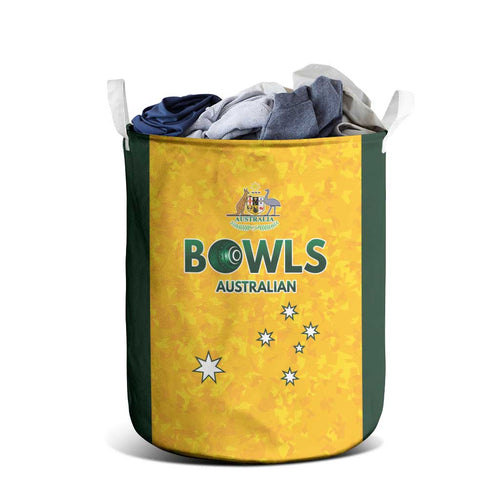 Australian Lawn Bowls Laundry Basket Aussie Minimalist Style - Aussie Hoodie