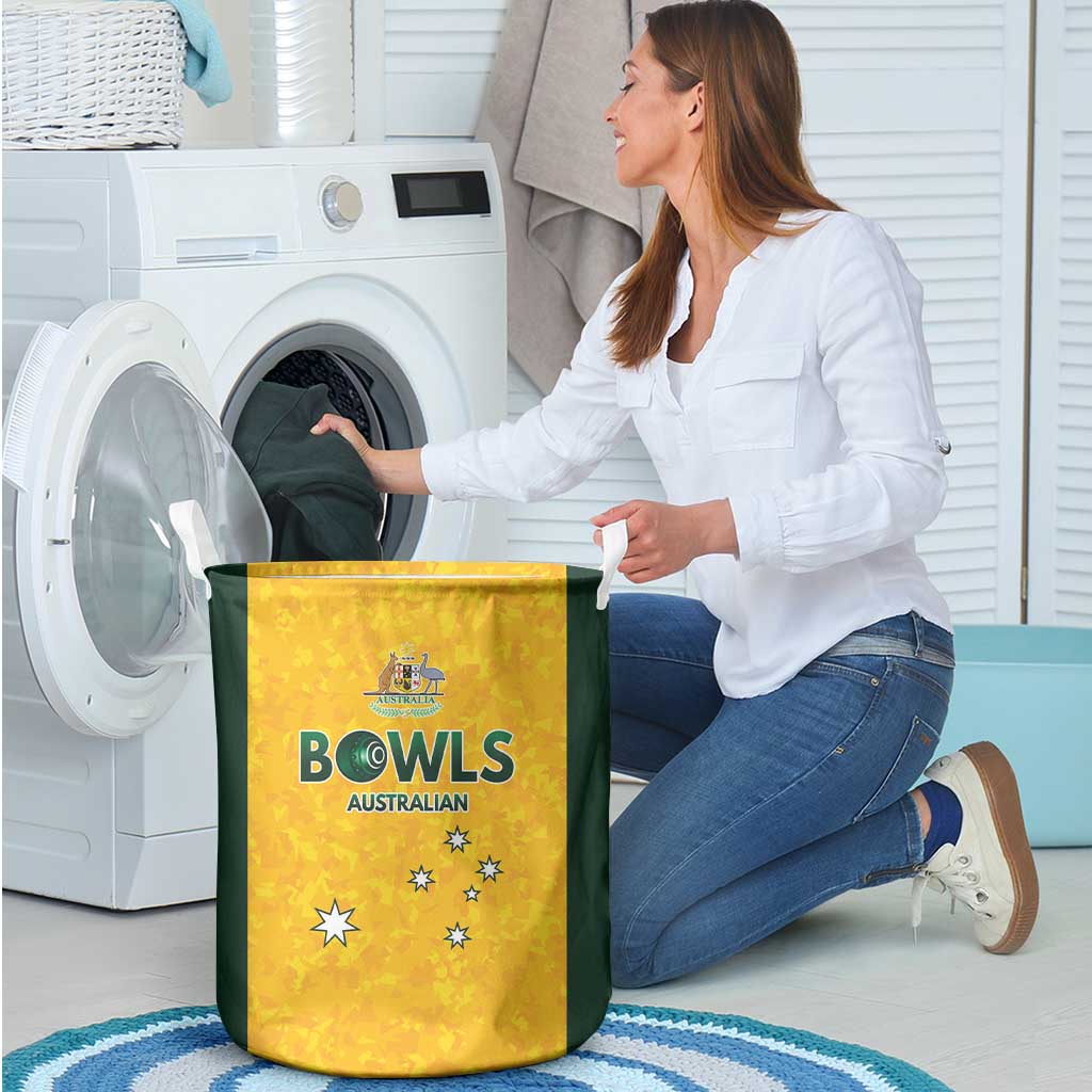 Australian Lawn Bowls Laundry Basket Aussie Minimalist Style - Aussie Hoodie
