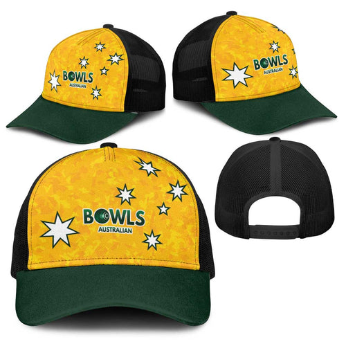 Australian Lawn Bowls Baseball Net Cap Aussie Minimalist Style - Aussie Hoodie