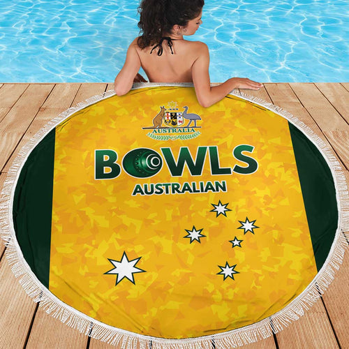 Australian Lawn Bowls Beach Blanket Aussie Minimalist Style - Aussie Hoodie