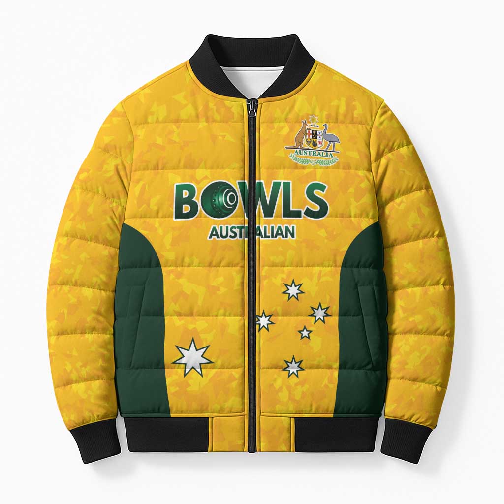 Australian Lawn Bowls Custom Bomber Puffer Jacket Aussie Minimalist Style - Aussie Hoodie