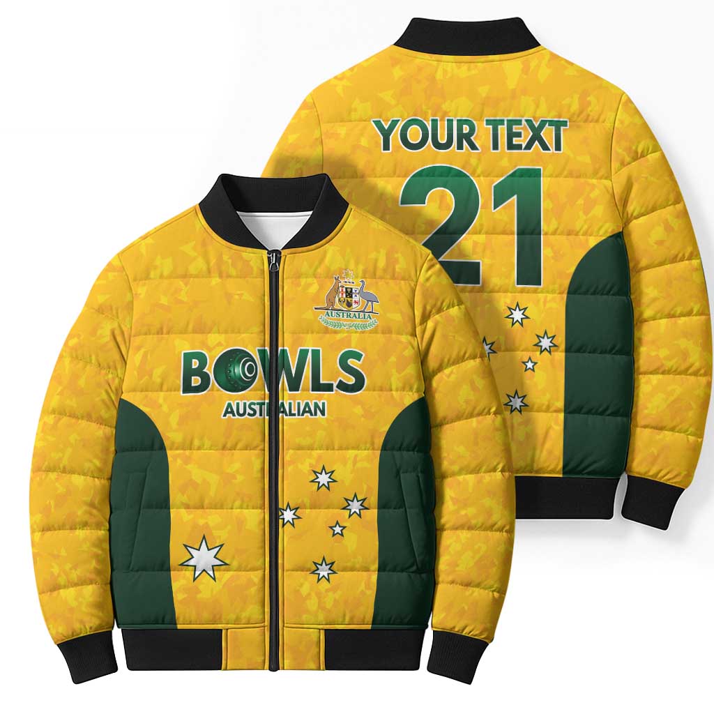 Australian Lawn Bowls Custom Bomber Puffer Jacket Aussie Minimalist Style - Aussie Hoodie