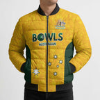 Australian Lawn Bowls Custom Bomber Puffer Jacket Aussie Minimalist Style - Aussie Hoodie