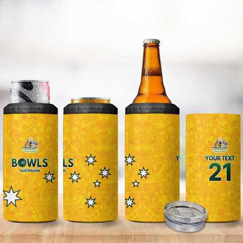 Australian Lawn Bowls Custom 4 in 1 Can Cooler Tumbler Aussie Minimalist Style - Aussie Hoodie