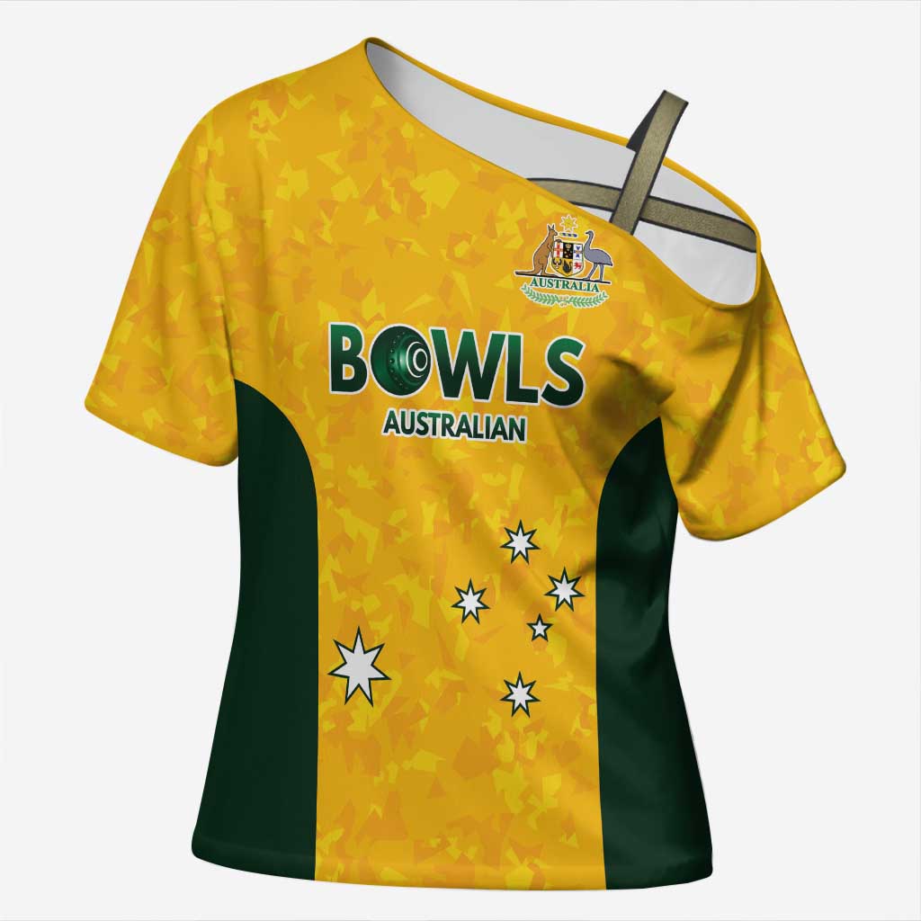 Australian Lawn Bowls Custom Cross Shoulder Shirt Aussie Minimalist Style - Aussie Hoodie