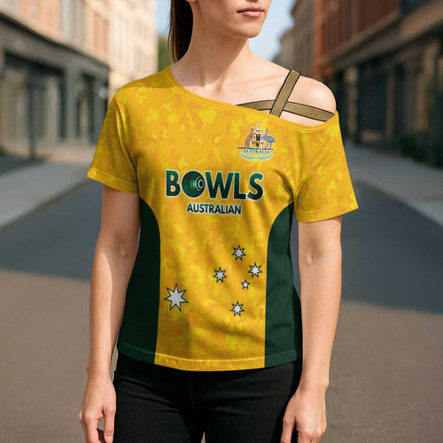 Australian Lawn Bowls Custom Cross Shoulder Shirt Aussie Minimalist Style - Aussie Hoodie