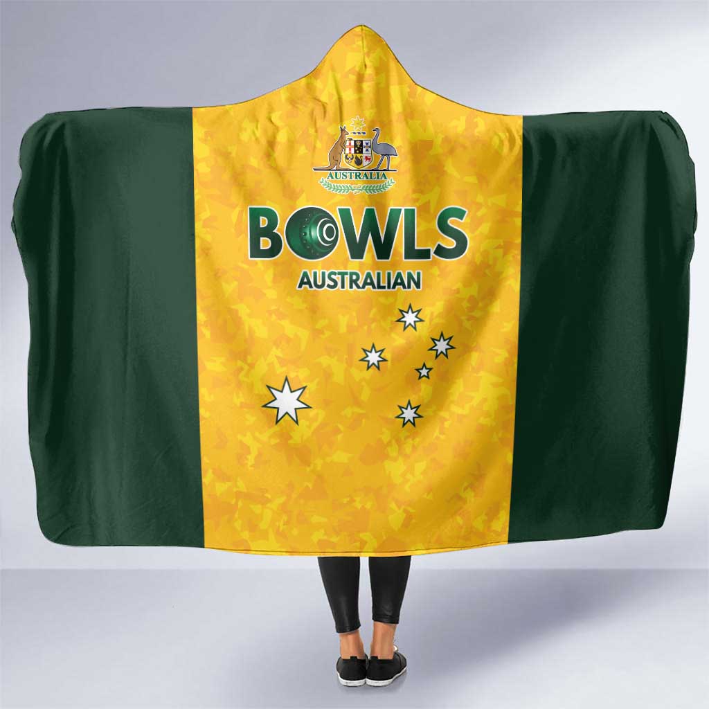 Australian Lawn Bowls Hooded Blanket Aussie Minimalist Style - Aussie Hoodie