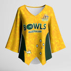 Australian Lawn Bowls Custom Kimono Sleeve Blouse Aussie Minimalist Style - Aussie Hoodie