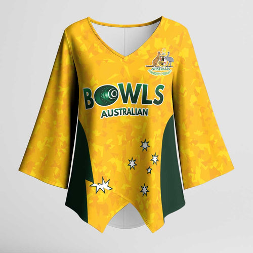Australian Lawn Bowls Custom Kimono Sleeve Blouse Aussie Minimalist Style - Aussie Hoodie