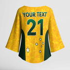 Australian Lawn Bowls Custom Kimono Sleeve Blouse Aussie Minimalist Style - Aussie Hoodie