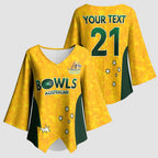 Australian Lawn Bowls Custom Kimono Sleeve Blouse Aussie Minimalist Style - Aussie Hoodie